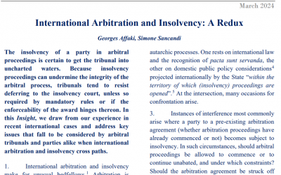 International Arbitration and Insolvency: A Redux